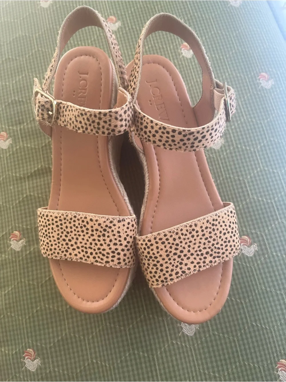 J. Crew Leopard-Print Espadrille Wedge Sandals